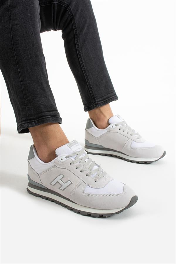 Peru Real Leather White Purple Gray Men's Sports Shoes