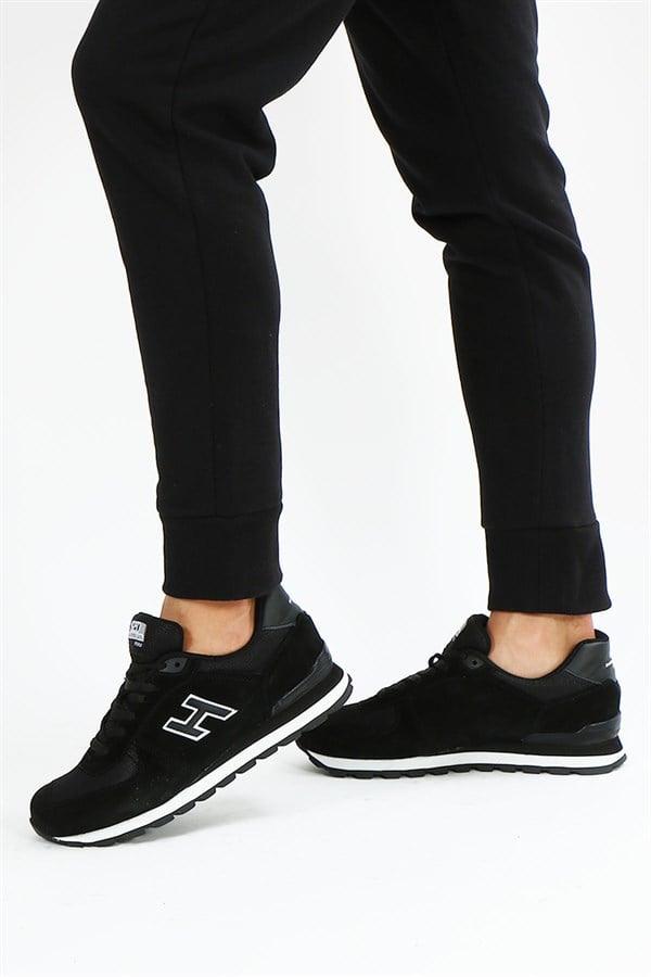 Peruvian Genuine Leather Black Men's Athletic Shoes