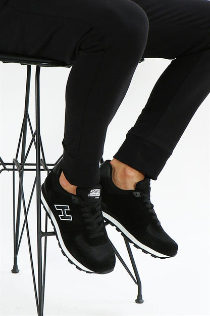 Peruvian Genuine Leather Black Men's Athletic Shoes