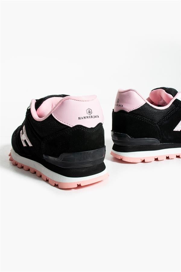 Peruvian Genuine Leather Black And Pink Women's Sports Shoes