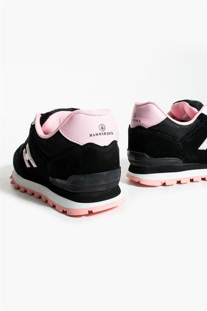 Peruvian Genuine Leather Black And Pink Women's Sports Shoes