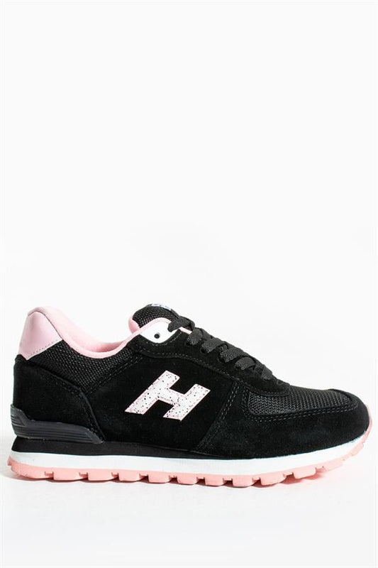 Peruvian Genuine Leather Black And Pink Women's Sports Shoes