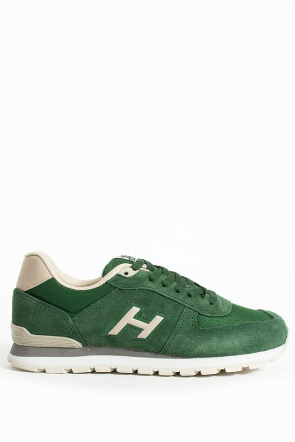 Peruvian Leather Green Grey Men's Sports Shoes