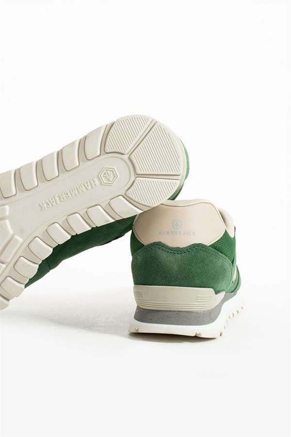 Peruvian Leather Green Grey Men's Sports Shoes