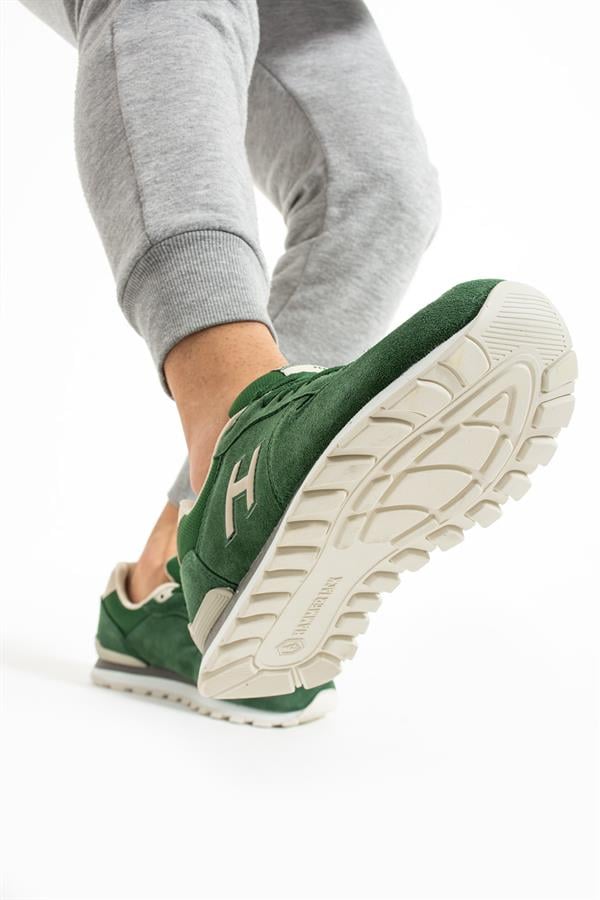 Peruvian Leather Green Grey Men's Sports Shoes