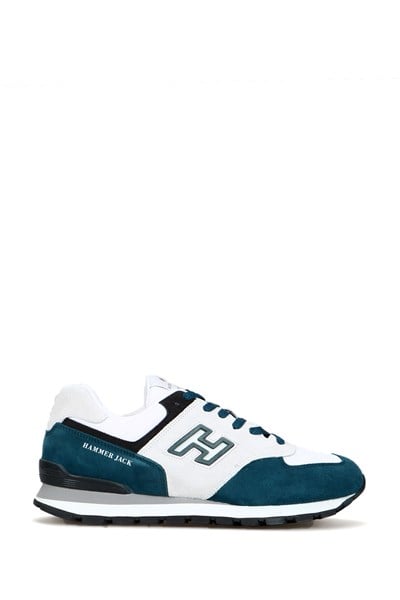 Chile Genuine Leather Petrol White Men's Sports Shoes