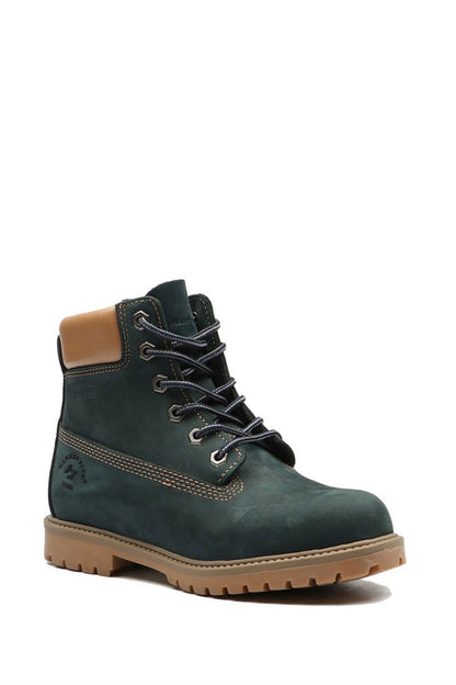 Real Leather Petrol Blue Women's Boots