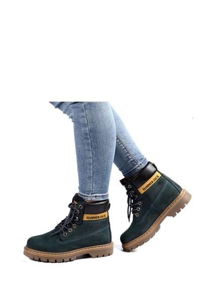 Real Leather Petrol Blue Women's Boots