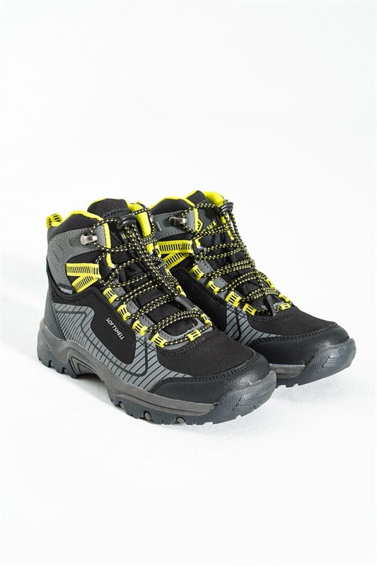 Waterproof, Black, Yellow Outdoor Children's Boots