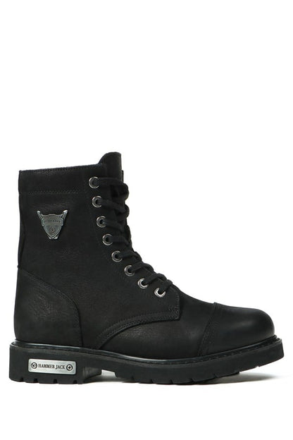 Real Leather Black  Men's Boots