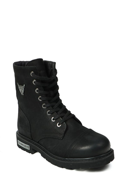 Real Leather Black  Men's Boots