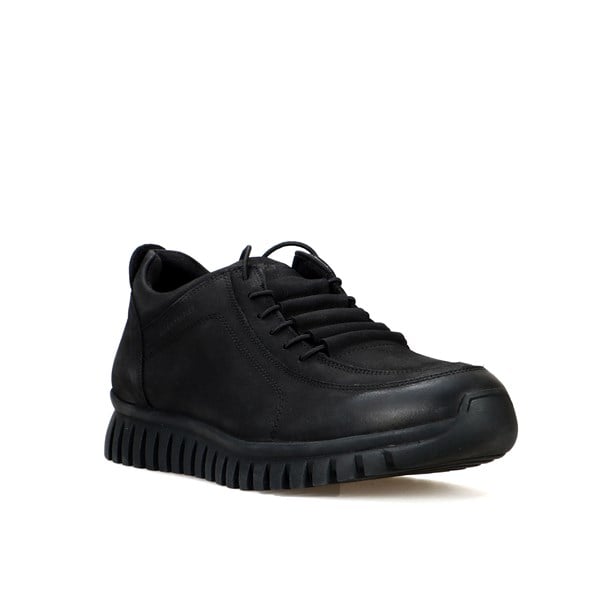 Real Leather Black Men's Casual Shoe.