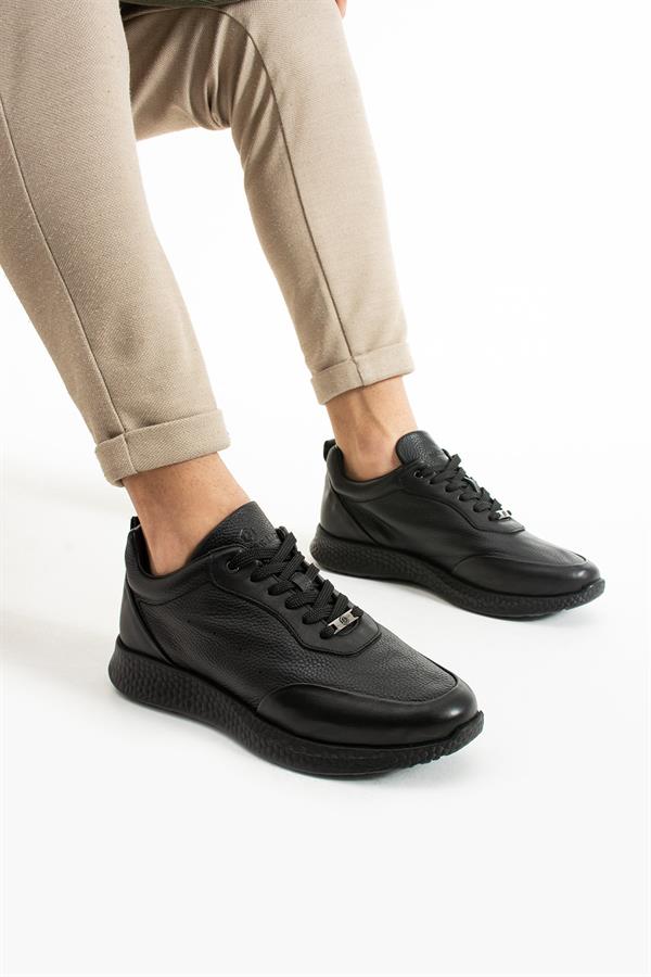 Real Leather Black Men's Shoes.