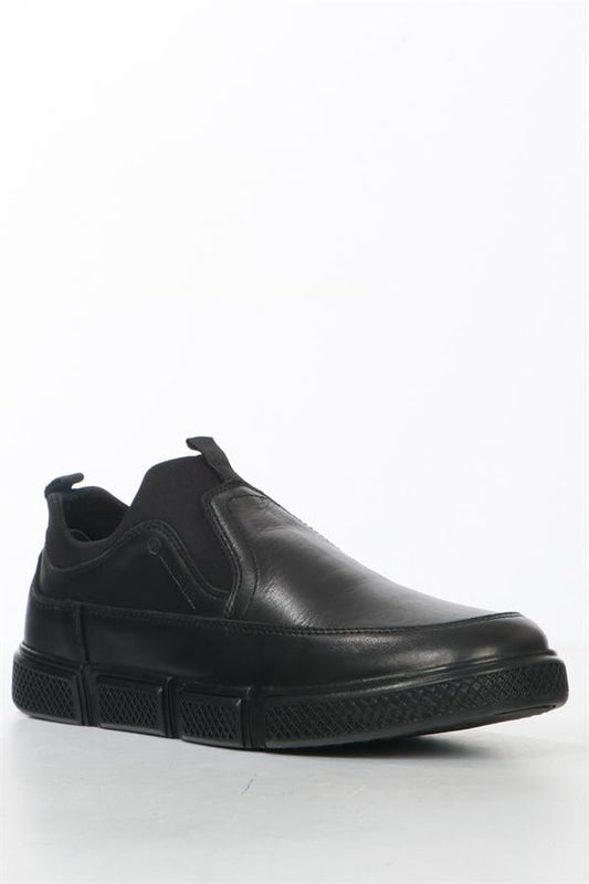 Real Leather, Black Men's Shoes