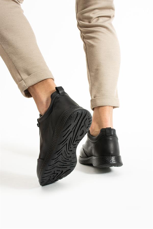 Real Leather Black Men's Shoes.