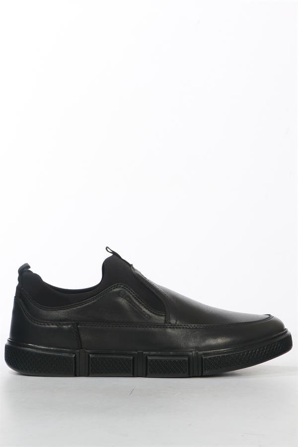 Real Leather, Black Men's Shoes