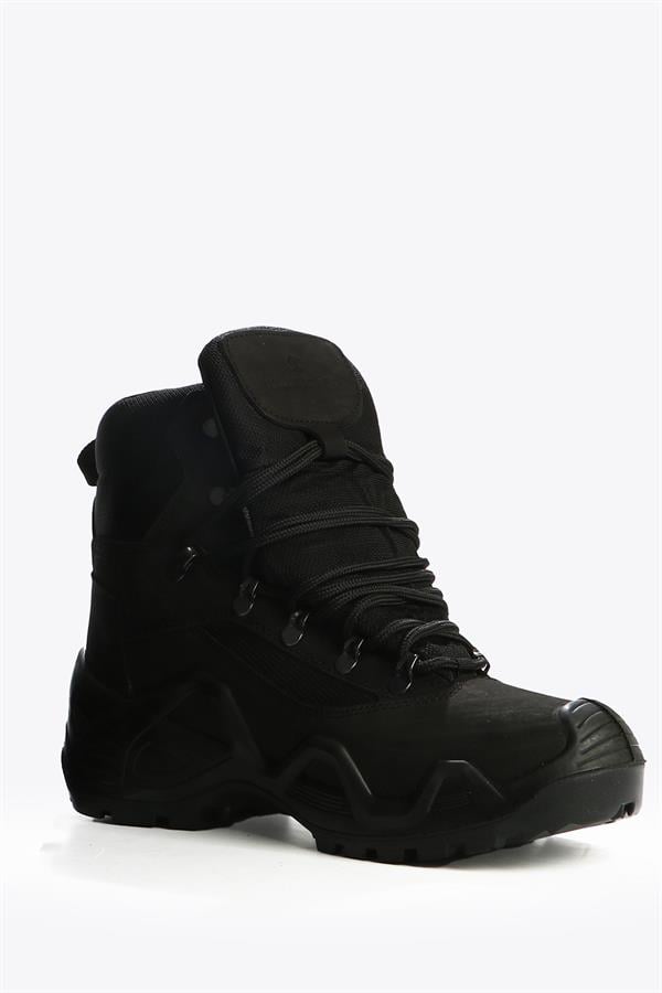 Real Leather Black Male Attack Boots