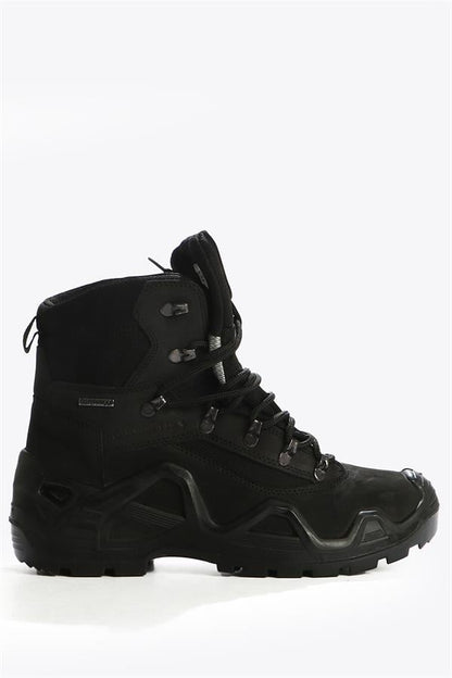 Real Leather Black Male Attack Boots