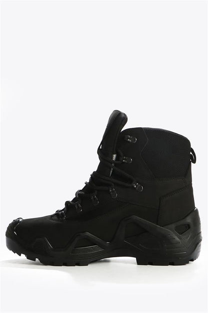 Real Leather Black Male Attack Boots