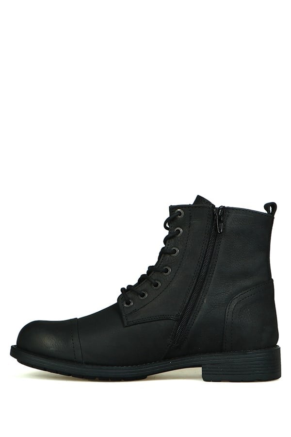 Real Leather Black Torje Outdoor Men's Boots