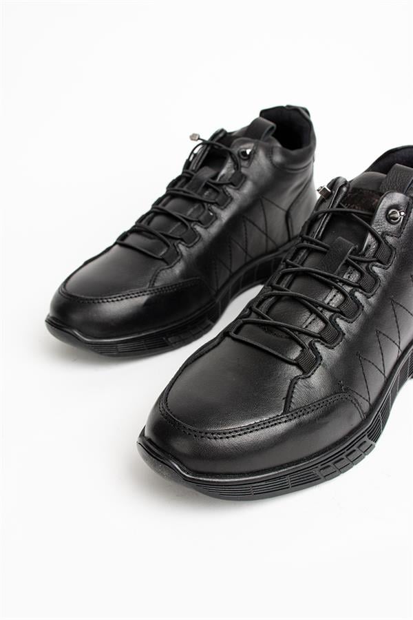 Real Leather Black Outdoor Men's Boots