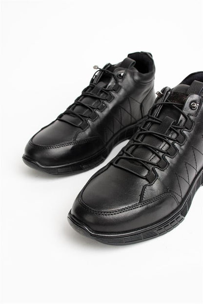 Real Leather Black Outdoor Men's Boots