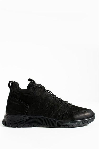 Real Leather Black Stick Outdoor Men's Boots