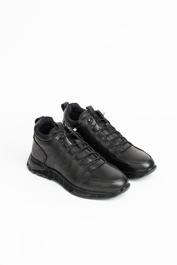 Real Leather Black Outdoor Men's Boots