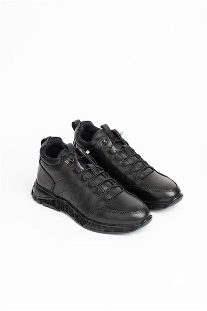 Real Leather Black Outdoor Men's Boots