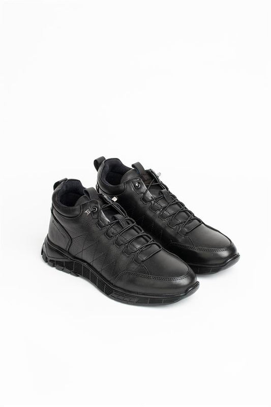 Real Leather Black Outdoor Men's Boots