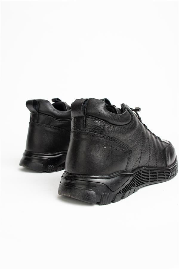 Real Leather Black Outdoor Men's Boots