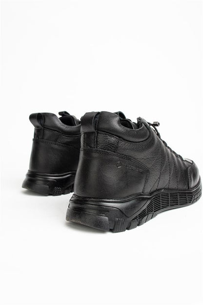 Real Leather Black Outdoor Men's Boots