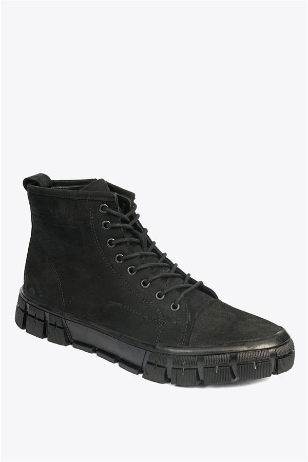 Sanoro Black Leather Torje Outdoor Men's Boots