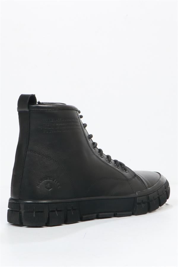 Black Leather Outdoor Men's Boots