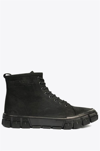 Sanoro Black Leather Torje Outdoor Men's Boots