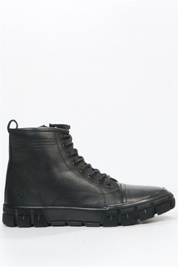 Black Leather Outdoor Men's Boots