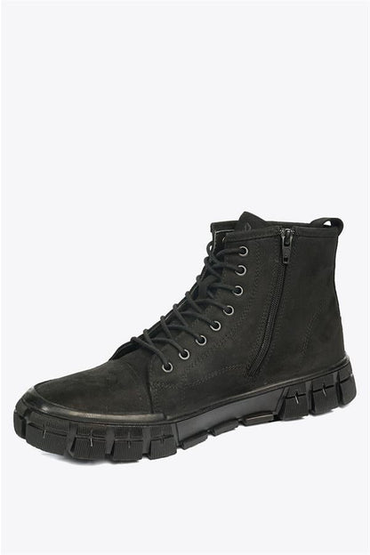 Sanoro Black Leather Torje Outdoor Men's Boots