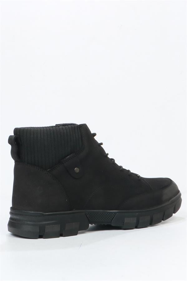 Real Leather Black Outdoor Men's Boots