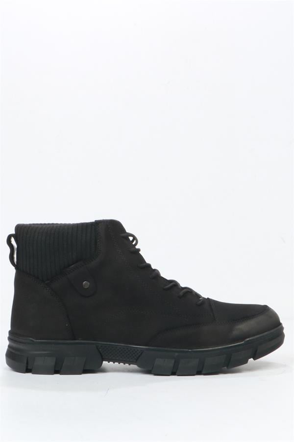 Real Leather Black Outdoor Men's Boots