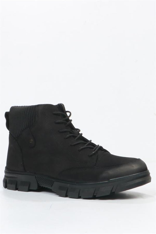 Real Leather Black Outdoor Men's Boots