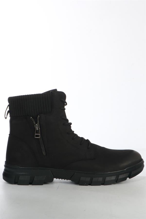 Lejos Genuine Leather Black Outdoor Men's Boots