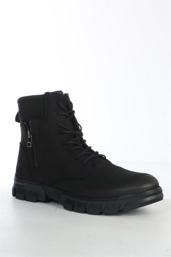 Lejos Genuine Leather Black Outdoor Men's Boots