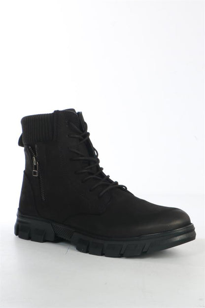 Lejos Genuine Leather Black Outdoor Men's Boots