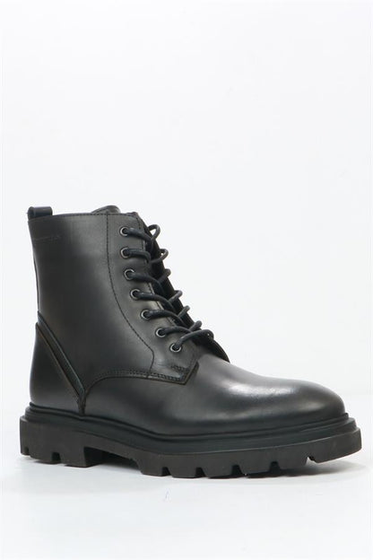 Black Leather Outdoor Men's Boots