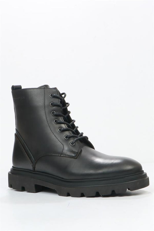 Black Leather Outdoor Men's Boots