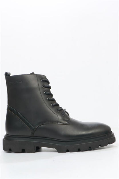 Black Leather Outdoor Men's Boots