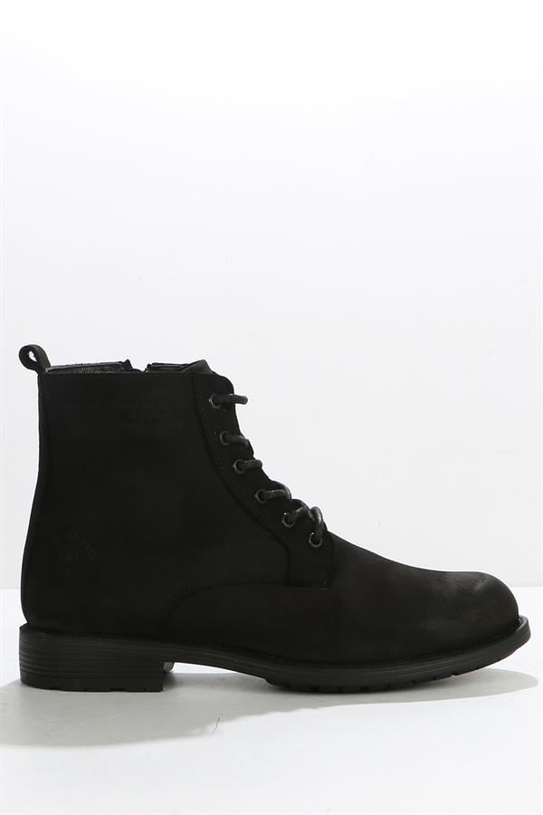 Black Leather Outdoor Men's Boots
