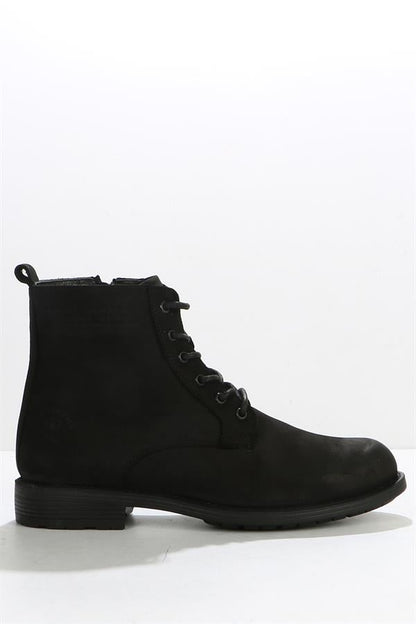 Black Leather Outdoor Men's Boots