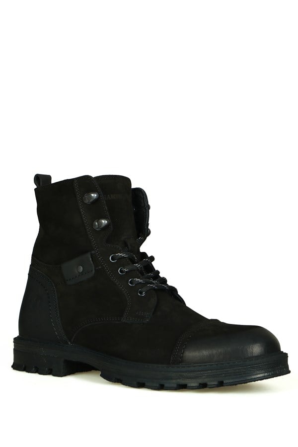 Black Leather Men's Boots