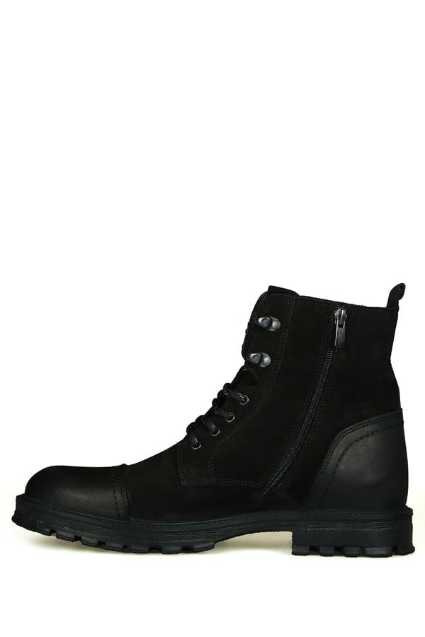 Black Leather Men's Boots